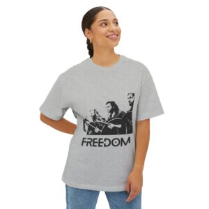 Freedom Graphic Oversized Tee, Unisex Boxy Tee, Casual Wear, Statement Shirt, Gift for Him or Her, Music Festival Attire, Summer Outfit - Image 19