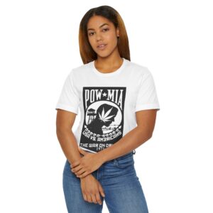 Vintage Inspired Unisex Jersey T-Shirt, Cannabis Graphic Tee, POW-MIA Tribute Shirt, Statement T-Shirt, Gift for Activists - Image 4