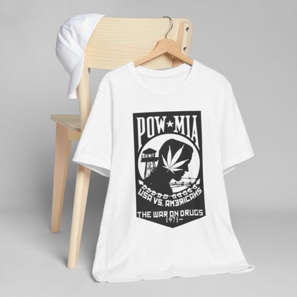 Vintage Inspired Unisex Jersey T-Shirt, Cannabis Graphic Tee, POW-MIA Tribute Shirt, Statement T-Shirt, Gift for Activists - Image 3