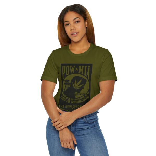Vintage Inspired Unisex Jersey T-Shirt, Cannabis Graphic Tee, POW-MIA Tribute Shirt, Statement T-Shirt, Gift for Activists - Image 28