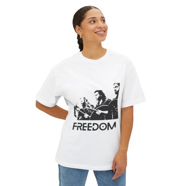 Freedom Graphic Oversized Tee, Unisex Boxy Tee, Casual Wear, Statement Shirt, Gift for Him or Her, Music Festival Attire, Summer Outfit - Image 3
