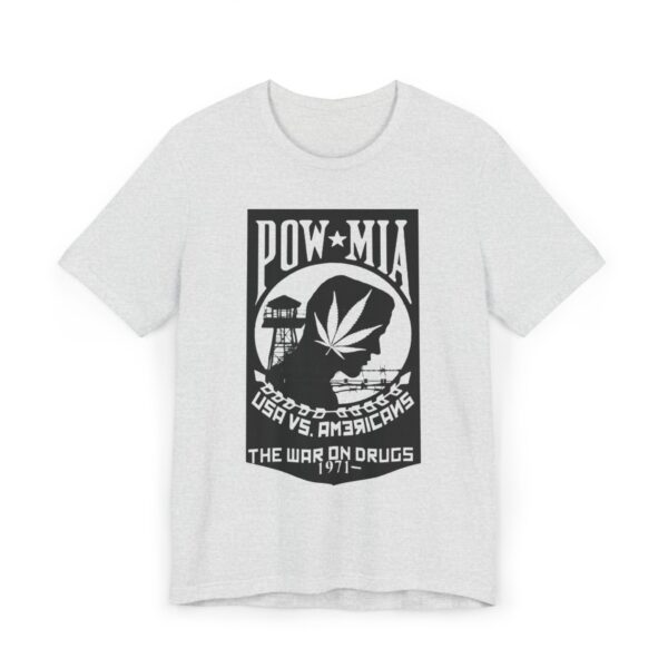 Vintage Inspired Unisex Jersey T-Shirt, Cannabis Graphic Tee, POW-MIA Tribute Shirt, Statement T-Shirt, Gift for Activists - Image 5