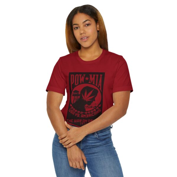 Vintage Inspired Unisex Jersey T-Shirt, Cannabis Graphic Tee, POW-MIA Tribute Shirt, Statement T-Shirt, Gift for Activists - Image 56