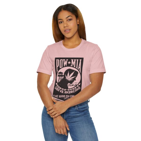 Vintage Inspired Unisex Jersey T-Shirt, Cannabis Graphic Tee, POW-MIA Tribute Shirt, Statement T-Shirt, Gift for Activists - Image 12