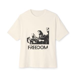 Freedom Graphic Oversized Tee, Unisex Boxy Tee, Casual Wear, Statement Shirt, Gift for Him or Her, Music Festival Attire, Summer Outfit - Image 9