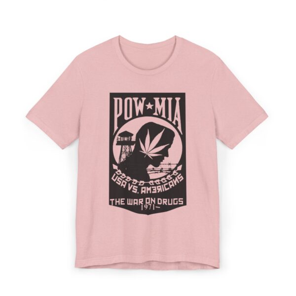 Vintage Inspired Unisex Jersey T-Shirt, Cannabis Graphic Tee, POW-MIA Tribute Shirt, Statement T-Shirt, Gift for Activists - Image 9