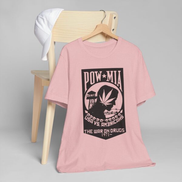 Vintage Inspired Unisex Jersey T-Shirt, Cannabis Graphic Tee, POW-MIA Tribute Shirt, Statement T-Shirt, Gift for Activists - Image 11
