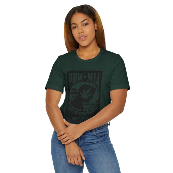 Vintage Inspired Unisex Jersey T-Shirt, Cannabis Graphic Tee, POW-MIA Tribute Shirt, Statement T-Shirt, Gift for Activists - Image 36