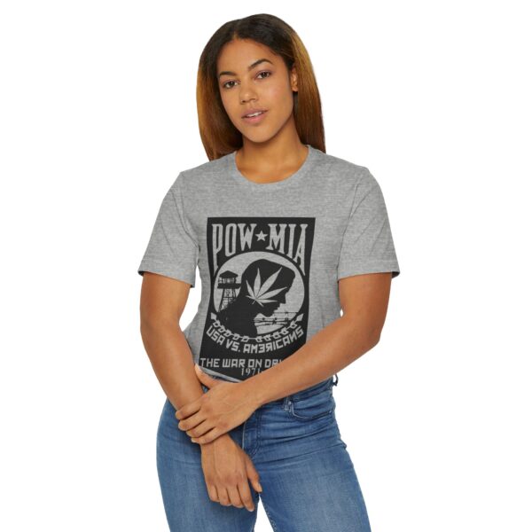 Vintage Inspired Unisex Jersey T-Shirt, Cannabis Graphic Tee, POW-MIA Tribute Shirt, Statement T-Shirt, Gift for Activists - Image 44