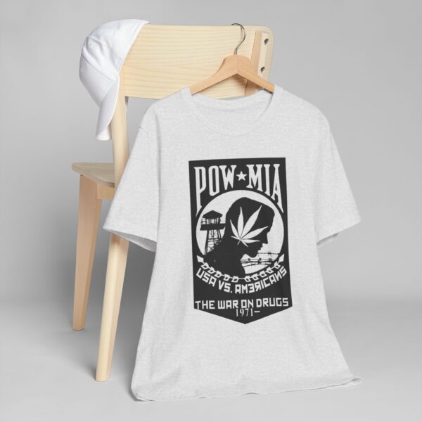 Vintage Inspired Unisex Jersey T-Shirt, Cannabis Graphic Tee, POW-MIA Tribute Shirt, Statement T-Shirt, Gift for Activists - Image 7
