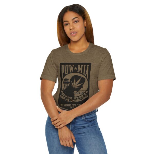 Vintage Inspired Unisex Jersey T-Shirt, Cannabis Graphic Tee, POW-MIA Tribute Shirt, Statement T-Shirt, Gift for Activists - Image 24
