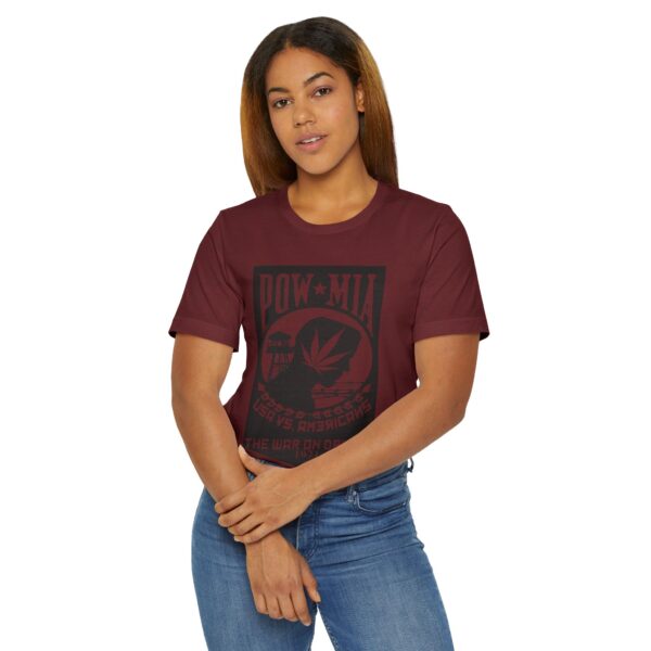 Vintage Inspired Unisex Jersey T-Shirt, Cannabis Graphic Tee, POW-MIA Tribute Shirt, Statement T-Shirt, Gift for Activists - Image 60