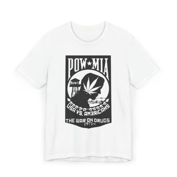 Vintage Inspired Unisex Jersey T-Shirt, Cannabis Graphic Tee, POW-MIA Tribute Shirt, Statement T-Shirt, Gift for Activists