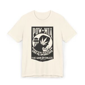 Vintage Inspired Unisex Jersey T-Shirt, Cannabis Graphic Tee, POW-MIA Tribute Shirt, Statement T-Shirt, Gift for Activists - Image 17