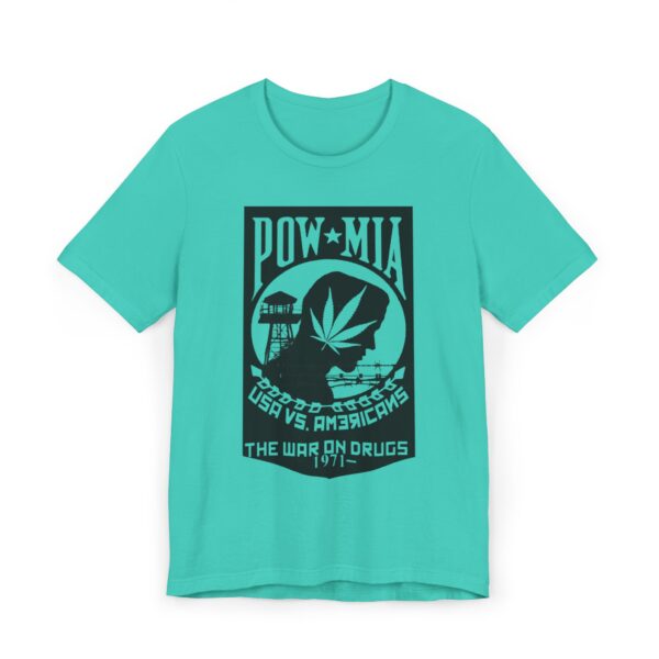 Vintage Inspired Unisex Jersey T-Shirt, Cannabis Graphic Tee, POW-MIA Tribute Shirt, Statement T-Shirt, Gift for Activists - Image 29